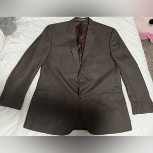 Michael Kors Suit Men 48L Regular Wool Blazer Jacket Career Two Button Brown